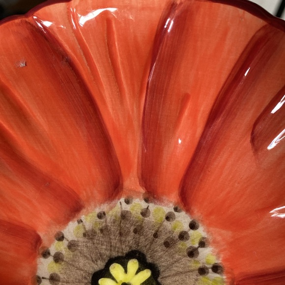 90’s Trinket poppy coral dish hand painted by clay art south San Francisco - Picture 10 of 10